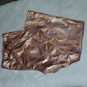 Disney Metallic Rose Gold Mickey Mouse Leggings w/Light Stretch Size 1X
